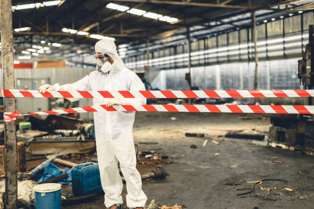 Professional Sewage Cleanup technician working in Atwater, OH